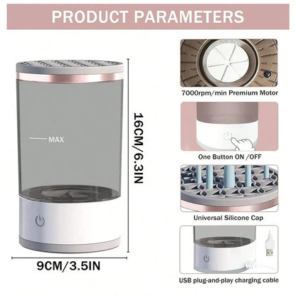 GlamSwirl – Automatic Brush Washer & Instant Dryer