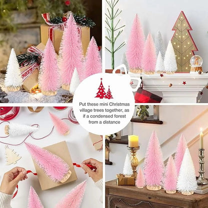 Tiny Trees for a Merry Mini-Mess: 9 Pocket-Sized Pink and White Festive Foliage for Tabletop Shenanigans!