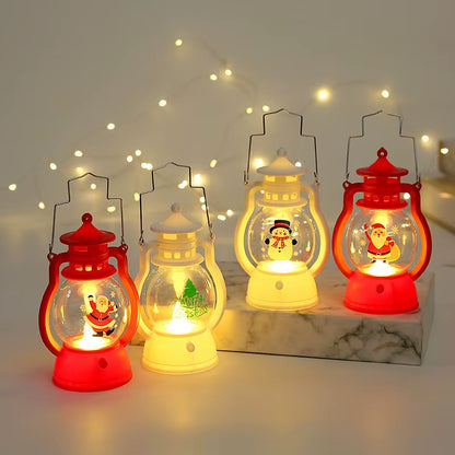 2025 LED Lamp Decor Christmas Portable Lantern Santa Claus Xmas Tree Wind Lights Pendant Navidad Christmas New Year Decoration