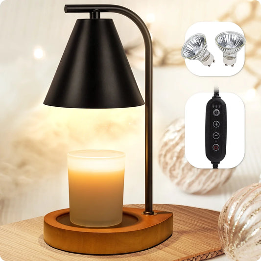 Illuminate Your Space with a Chic Black Candle Warmer Lamp - Includes 2 Eco-Friendly Bulbs! 🕯️✨