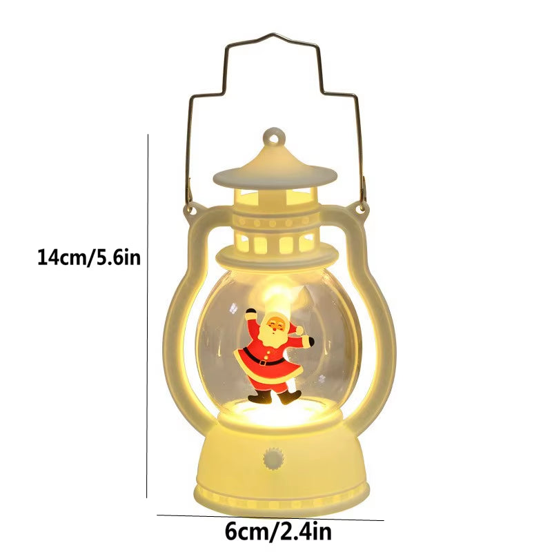 2025 LED Lamp Decor Christmas Portable Lantern Santa Claus Xmas Tree Wind Lights Pendant Navidad Christmas New Year Decoration