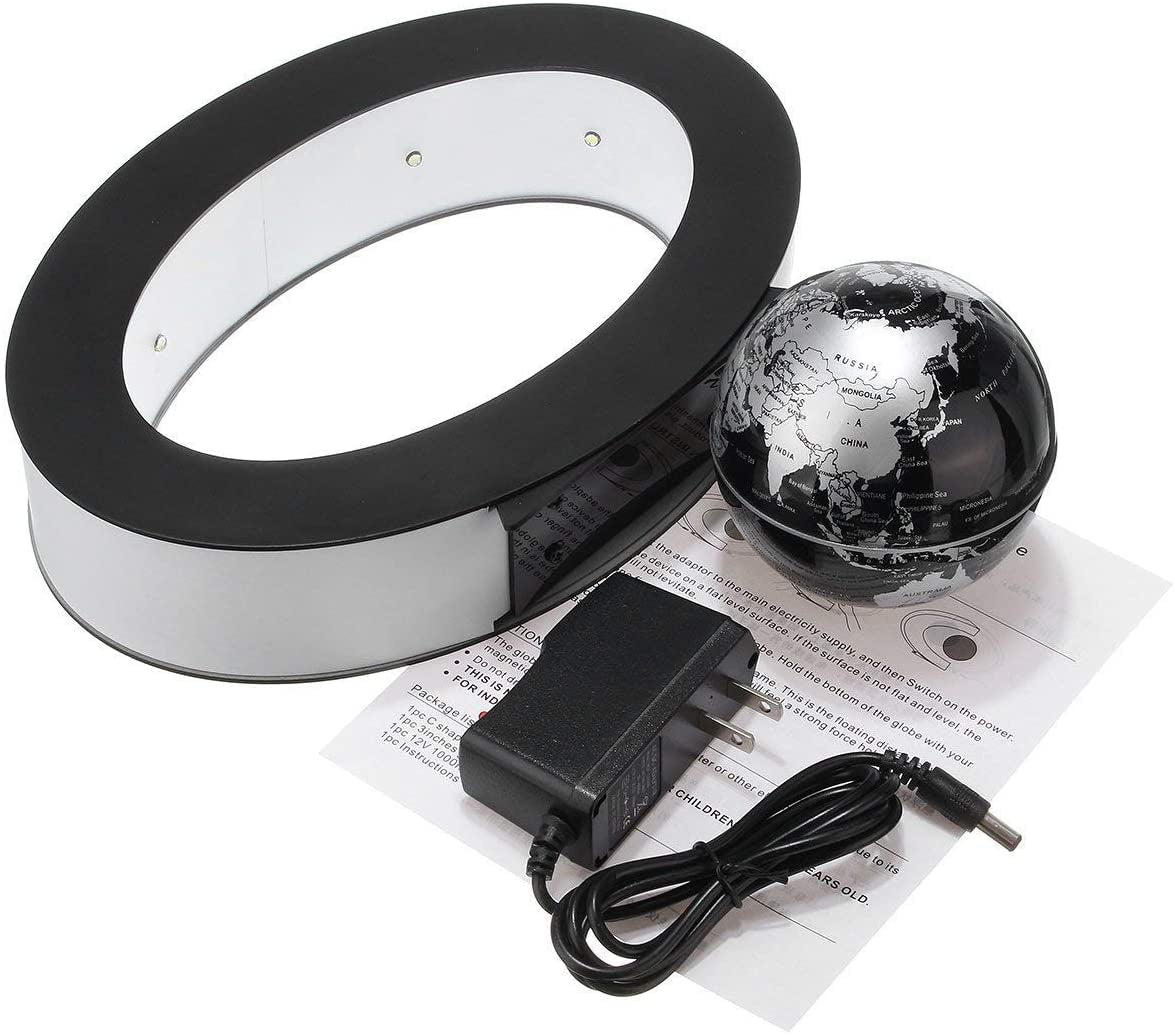 Floating Globe Desk Toy - Perpetual Motion Decoration with Magnetic Rotation for Home & Office