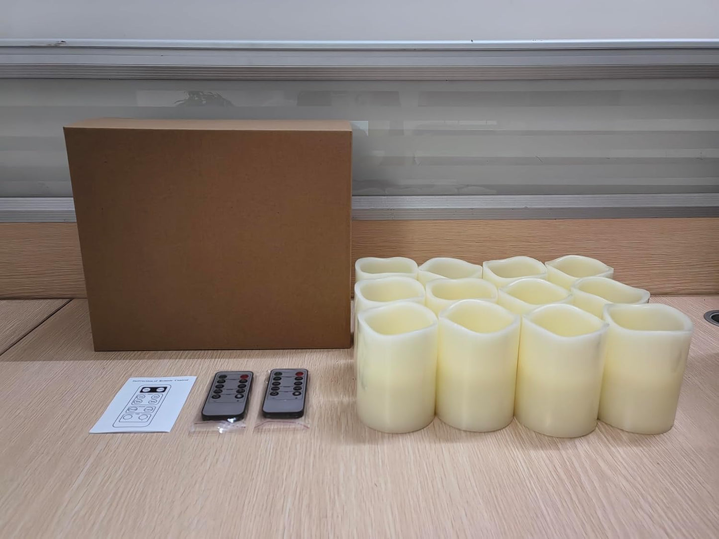 Flameless Candles Battery Operated Candles Set of 12 (D: 3" X H: 4") Real Wax Pillar Flickering Candles LED Flameless Candles with Remote and Timer Control (Ivory Color)