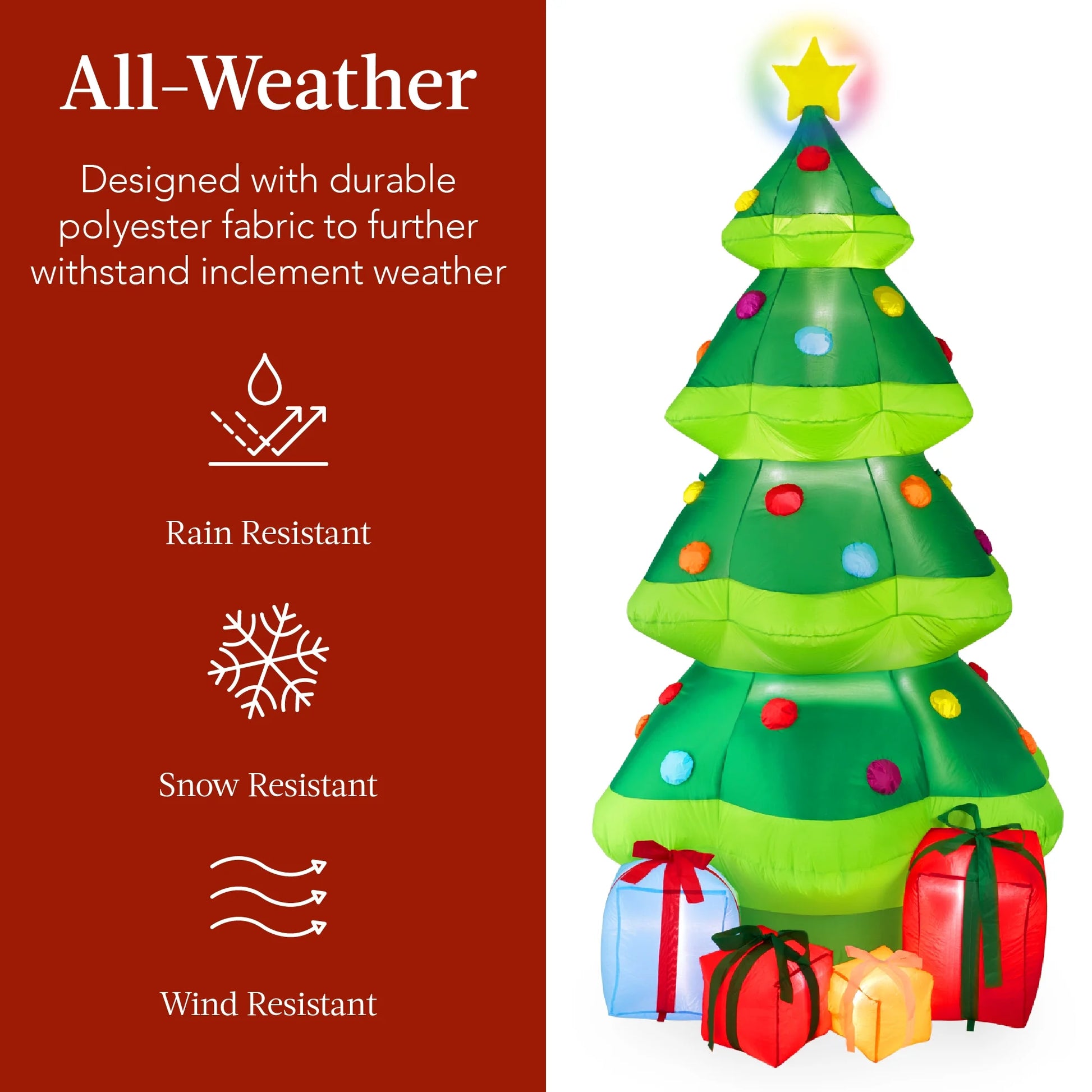 Make your holidays magical with our 10Ft Inflatable Christmas Tree! 🎄✨ The perfect outdoor decoration featuring 10 bright LED lights! #ChristmasDecor #InflatableTree