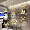 3-Piece LED Star Hanging Ornaments for Christmas - Window Decorations for Home & New Year Festivities