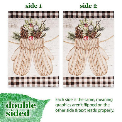 12X18 Inch Christmas Bling for Your Garden: G128 Mittens Wearing Evergreen Like They’re Going to a Festive Socks Party!