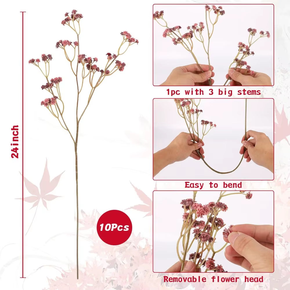 Elevate Your Autumn Vibes with 10 Realistic Baby Breath Bouquets! 🍂💐 Perfect for Fall Decor!