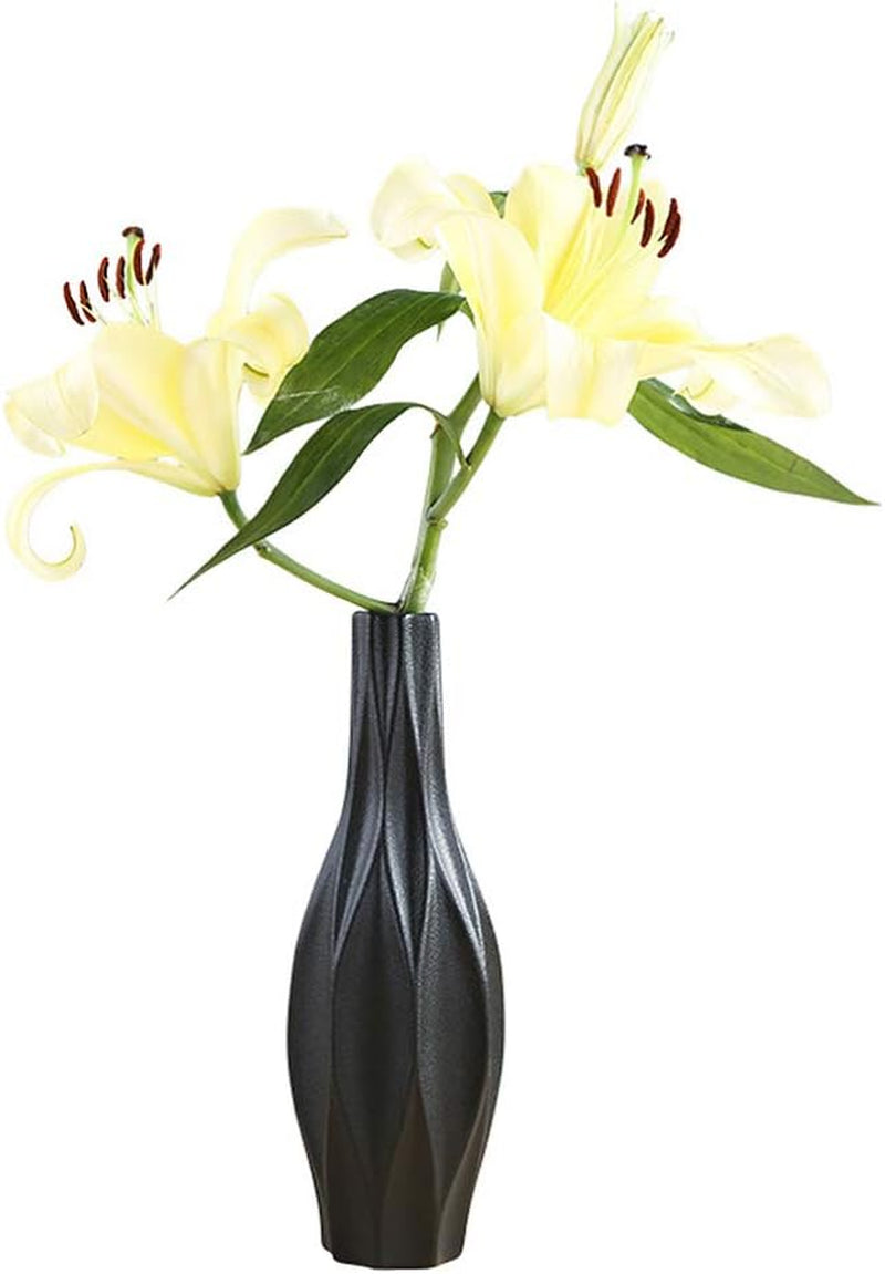 Elegant 15-Inch Black Ceramic Floor Vase for Stunning Home and Office Décor - Perfect for Weddings and Parties