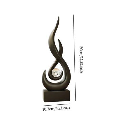 Modern Abstract Fire Resin Statue - Unique Desk Ornament for Home & Office Decor