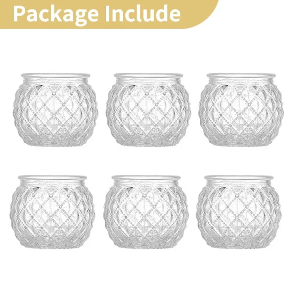 Elegant Blue Glass Votive Candle Holders - Set of 6 or 12 for Perfect Wedding and Party Table Decor