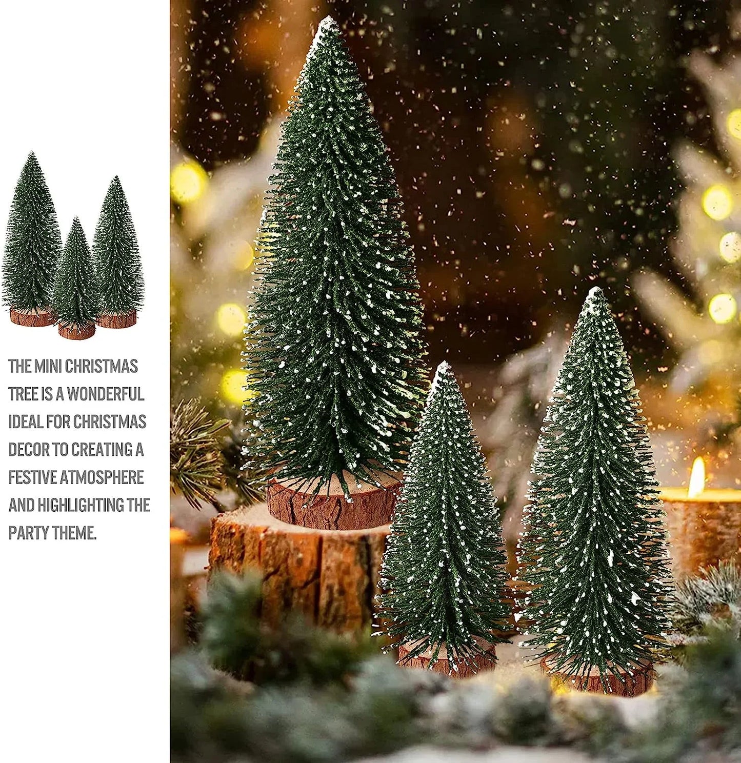 Mini Forest of Tiny Christmas Trees: The Only Family That Gets Along Without Ever Growing Up! (Includes 4 Sizes of Festive Foliage in Green, Silver, and White)