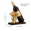 Luxurious Ceramic Teddy Bear Red Wine Rack Statue - Elegant Home Decor for Living Room & Dining Area