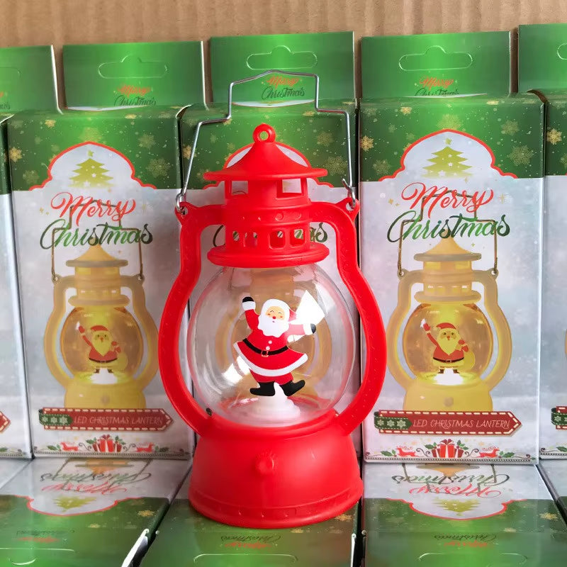 2025 LED Lamp Decor Christmas Portable Lantern Santa Claus Xmas Tree Wind Lights Pendant Navidad Christmas New Year Decoration