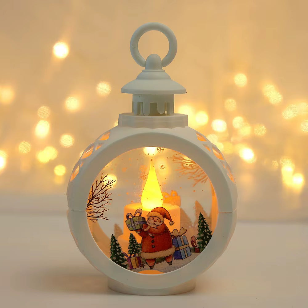 2025 LED Lamp Decor Christmas Portable Lantern Santa Claus Xmas Tree Wind Lights Pendant Navidad Christmas New Year Decoration