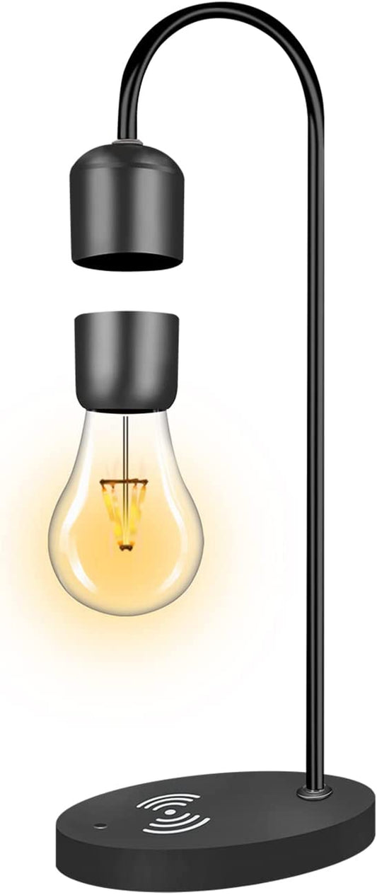 Magnetic Levitating Lamp & Wireless Phone Charger - Floating LED Bulb for Stunning Bedroom Decor & Perfect Christmas Gift!