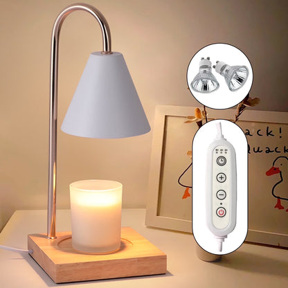 Light Up Your Space!✨ Dimmable Candle Warmer Lamp with Timer & Chic Wood Base 🕯️ Perfect for Melting Scented Wax & Candles! #HomeDecor #CozyVibes